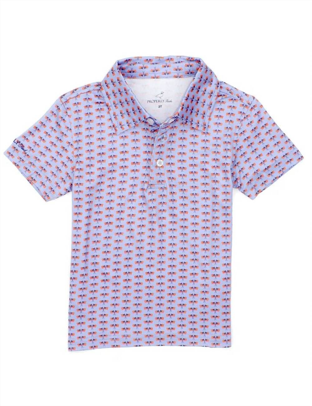 NEW PROPERLY TIED boys inlet polo shirt in freedom flag